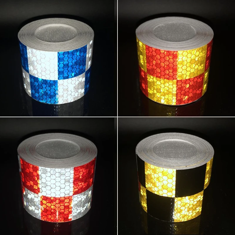 5cm width Car Decoration Motorcycle Reflective Tape Stickers Styling for Automobiles Safe Material Safety Warning Tape