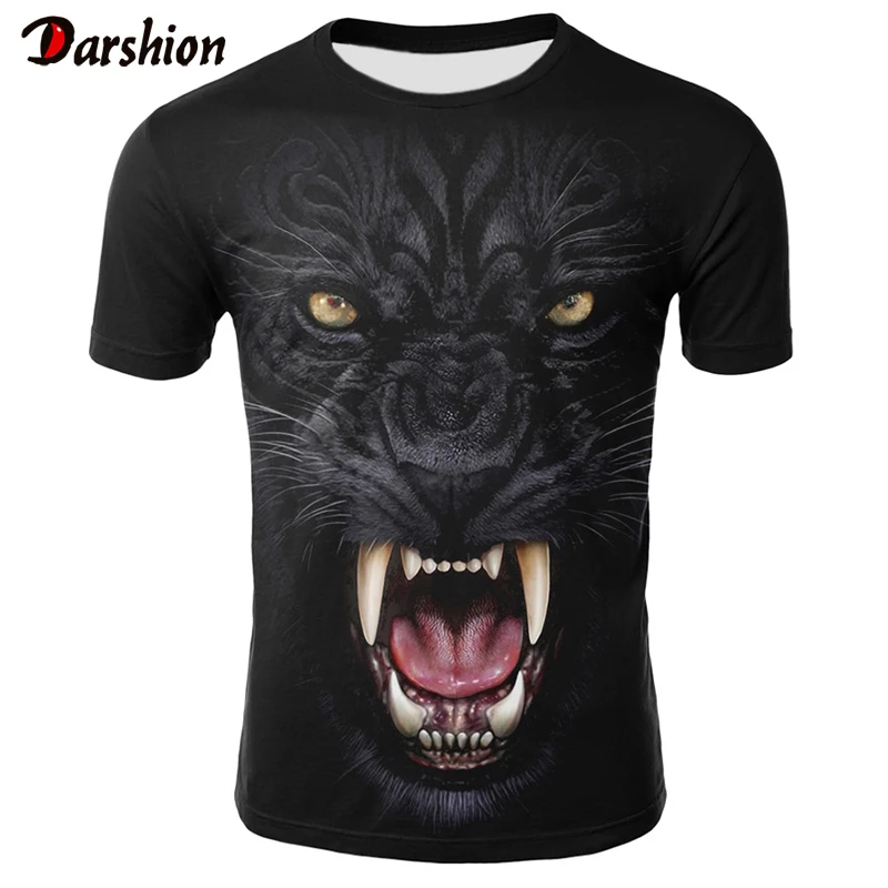 

Newest Harajuku Wolf 3D Print Cool T-shirt Men Short Sleeve Summer Tops Tees Casual Skull Printed T shirt Fashion Plus-size 4XL