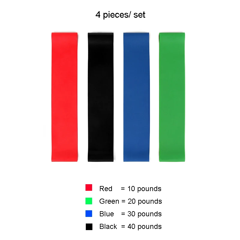 3-4 шт./компл. эластичное стяжное Эспандеры для Фитнес 4 уровня резиновые петли, силовых тренировок резинки Фитнес оборудование - Цвет: 4 pieces