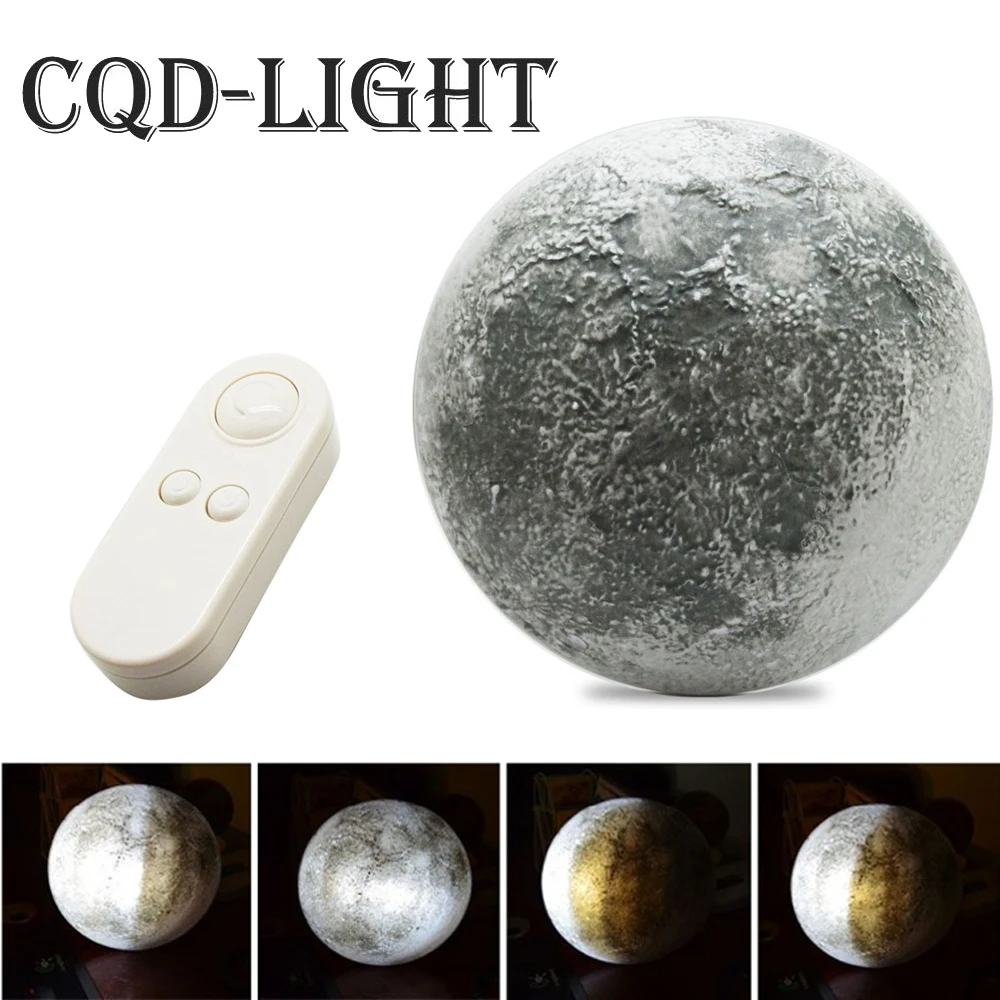 LED Wall Moon Night Light Lamp With Remote Control Relaxing Healing Moon LED Night Light with ...