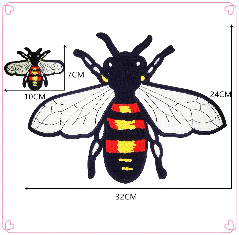 1 большой+ 4 мини пчела качество вышитый патч на аппликация для DIY 5 шт./лот для футболки
