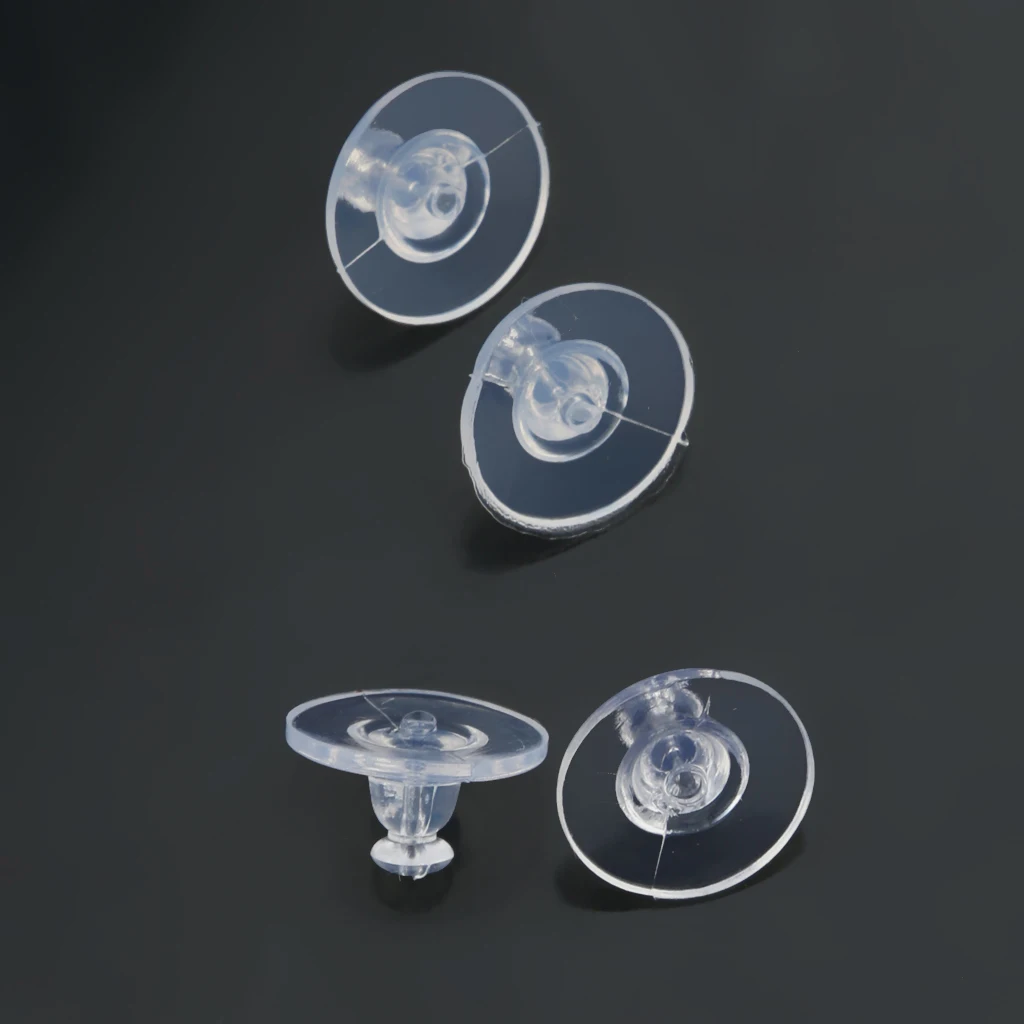 

Transparent Silicone Earring Stopper Posts Earring Findings Back Nuts Pack of 100Pcs