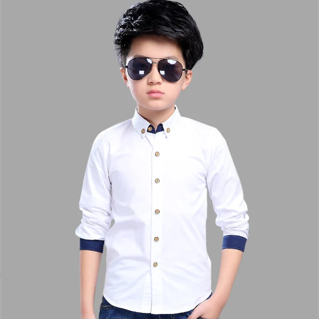 boys white button down dress shirt