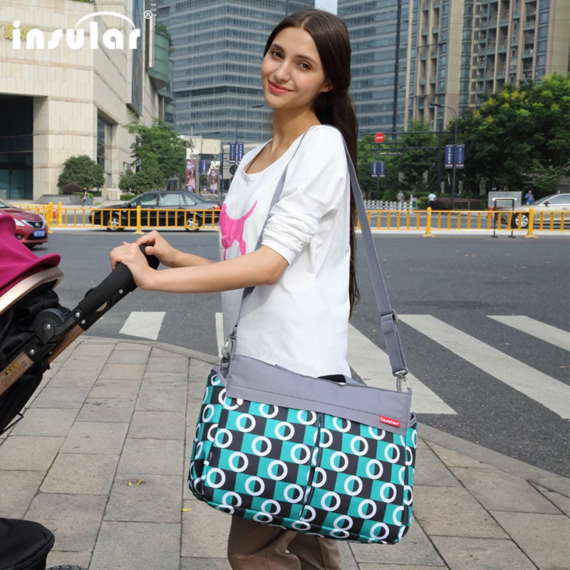 

Stroller Bag for Mother Large Capacity Multi-function Crossbody Diaper Bags Waterproof Nappy Bag with Bottle Warmer Pad Bags
