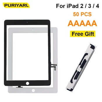 

50PCS AAA+++ High Quality Touch Screen Digitizer Replacement For iPad 2 3 4 Front Display Glass Assembly Without Home Button IC