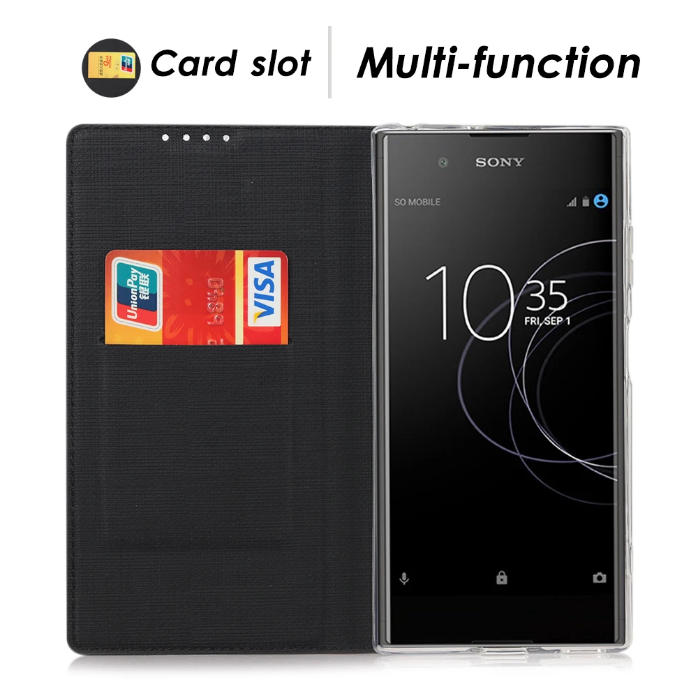 Vili флип чехол для телефона из искусственной кожи для sony Xpria XA1 Plus Слот для Карт Подставка кошелек для sony Xperia XA1 Plus