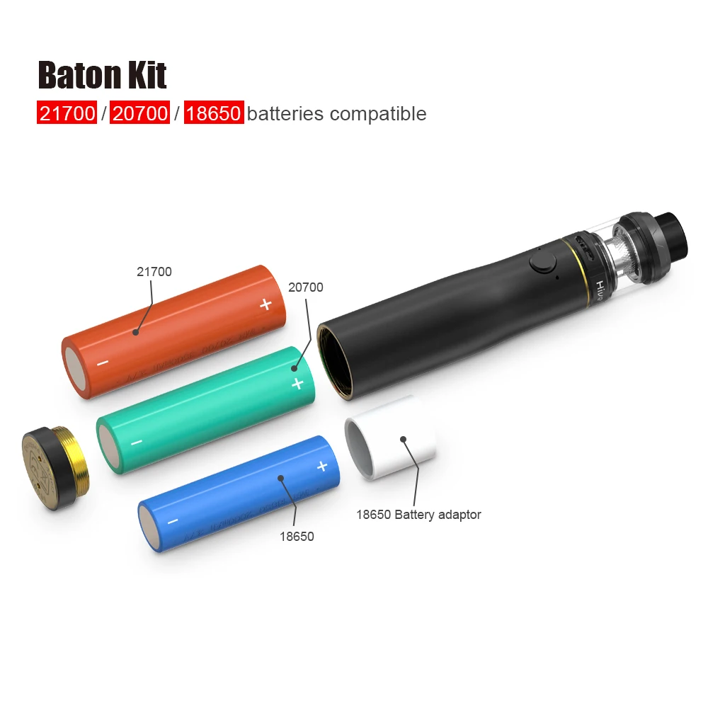 Artery Baton Kit Semi-Mechanical Mod with 2ml/3ml Hive S Mesh Coil Sub-ohm Atomizer Vape Pen Kit External Battery Artery Baton Kit Semi-Mechanical Mod with 2ml/3ml Hive S Mesh Coil Sub-ohm Atomizer Vape Pen Kit External Battery