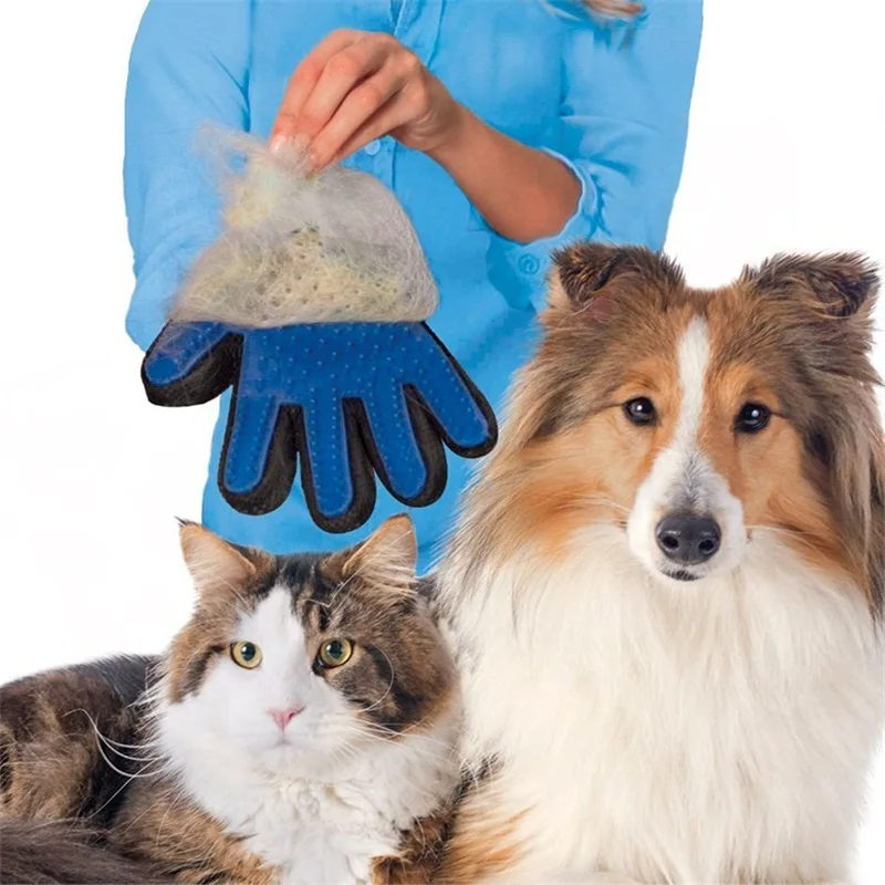 New Pet Clean Combing Cats Dogs Gentle True Touch Deshedding Bath Brush Glove Pet Efficient Massage Grooming Big Easy Hair away (10)