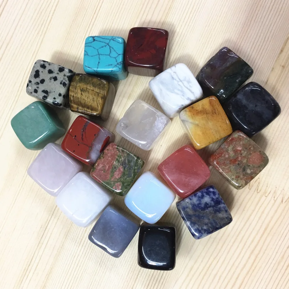 

Fashion Multicolor 20pcs Dalmatine Jaspers Howlite ,etc.Natural Stone Square Shape Stone For Decoration 18X23mm