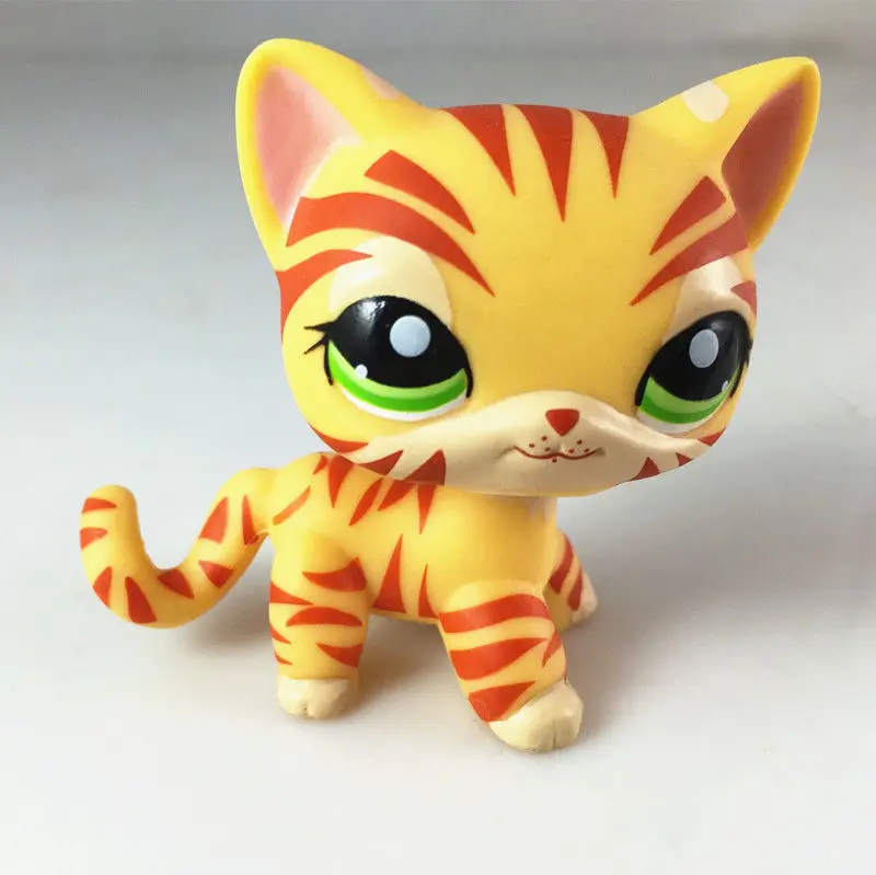 Pet Shop Новый Cat #1451 оранжевый и желтый полосатый Тигр Китти Кэт детские свободные