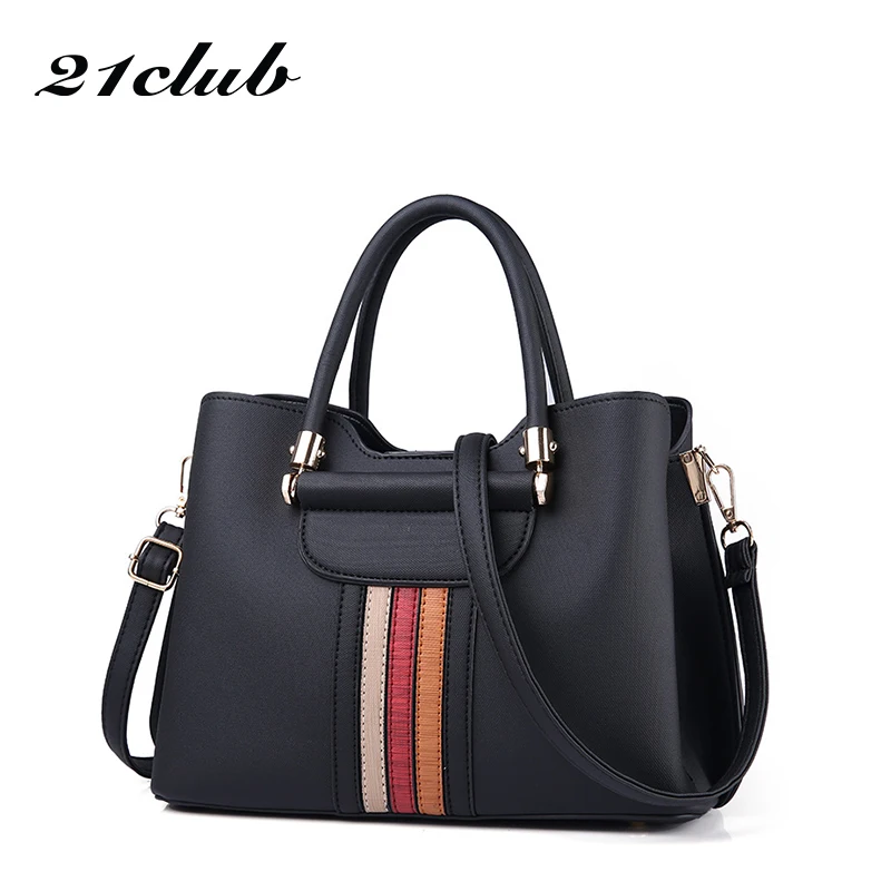 

21club Brand PU Leather New Handbags Women Fashion Casual Tote Bags Pendant Vintage Women Handbags Ladies Crossbody Bag Handbags