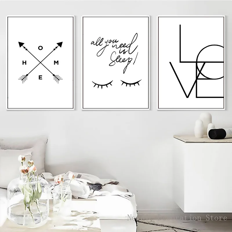

Poster Nordic Eyes Black And White Posters And Prints Love Letter Poster Wall Art Canvas Painting Art Print Pictures Unframed