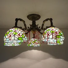 Тиффани стиль Подсолнух потолочный светильник столовая спальня лампа
