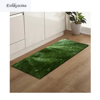 

Free Shipping Wet Dark Green Leaf Alfombra Absorbent Bath Mat Area Rug for Living Room Bedroom Floor Carpet Tapete Infantil
