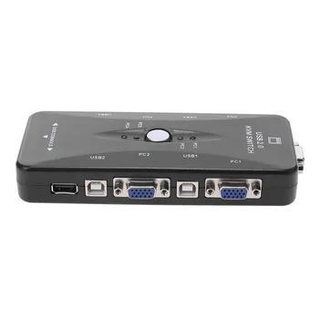 

4 Ports USB 2.0 KVM Switcher 1920*1440 VGA SVGA Switch Splitter Box HUB Adapter Connects Printer Keyboard Mouse Monitor