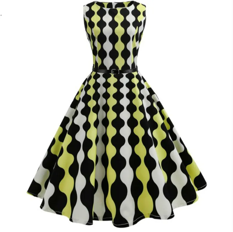 

Women's Summer Dresses 50 S 60 S Robe Vintage Retro Pin Up Swings Rockabilly Flower Printing Dress Vestidos De Fiesta