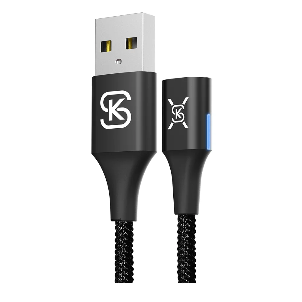 Black cable and Plug SIKAI 3A 2.4A Магнитный кабель для Iphone 11X8 6 plus micro USB супер быстрый зарядный кабель для Android usb TYPE-C кабель - Тип штекера: Black cable and Plug