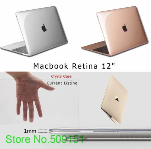 

2015 new Clear Crystal Snap-On Hard Cover Case for APPLE MACBOOK RETINA 12 INCH Protector For Mac book 12 A1534 Protective case