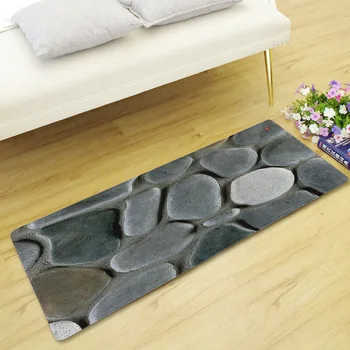 

Cobblestone Long Mat Printing and Dyeing Flannel Absorbent Floor Mat Non-slip Kitchen Rug Into The Door Decorative Carpet