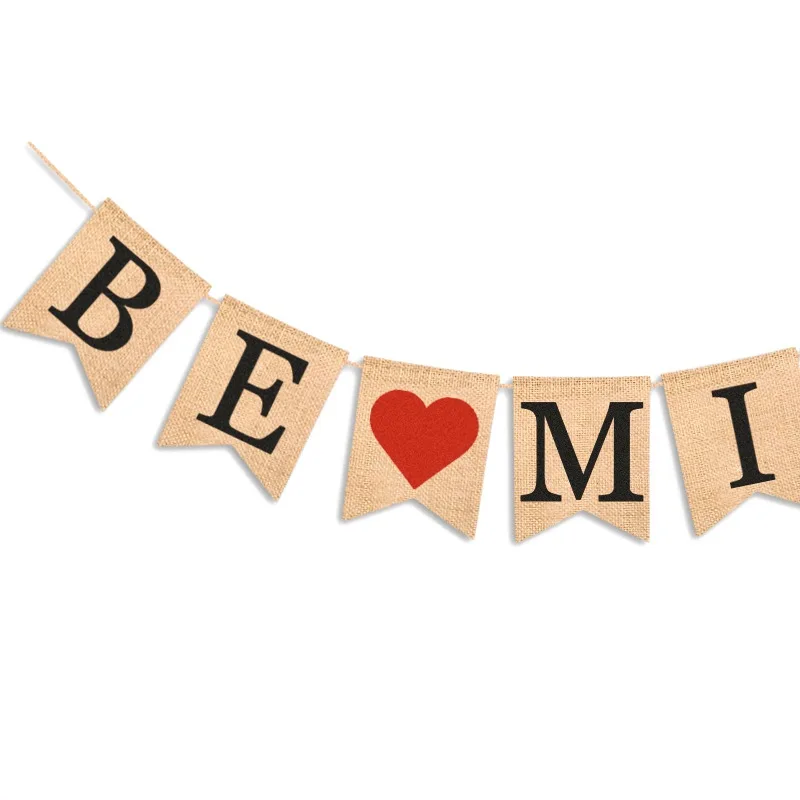 BE Mine брезентовые флажки флаг гирлянда из ткани День Святого Валентина декоративные Висячие украшения вечерние украшения