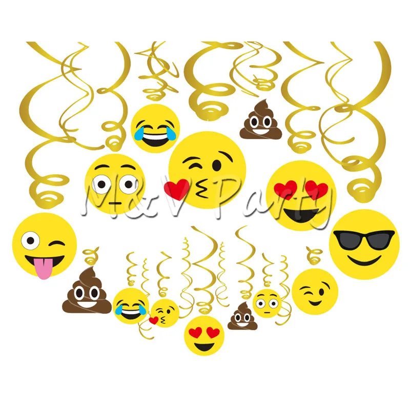 30 шт./компл. Emoji висит вихрем смайлик посылка рождения украшение новогодних
