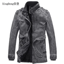 XingDeng сумка из искусственной кожи теплые куртки мужские повседневные мотоциклетные длинные пальто с поясом Зимняя шерстяная мужская верхняя одежда плюс размер 5XL