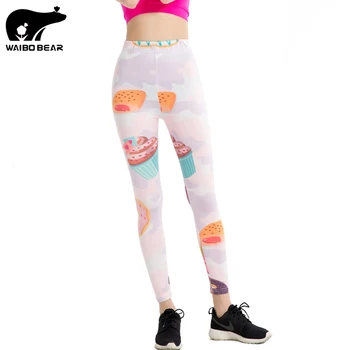 

Harajuku Women 2017 Slim Leggings Cartoon Kawaii Ice Cream Print Fitness Fashion Creative Popular Stretch Pencil Pant WAIBO BEAR