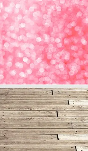 

5x7ft Pink Bokeh and Grey floor Photography newborn Backdrop background