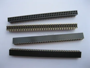 

100 pcs Gold Plated SMD SMT Pitch 1.27mm Breakable Female Pin Header 2x40 80pin Double Row Strip H=4.3mm