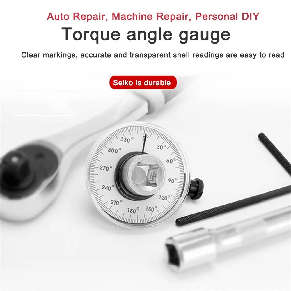 

1/2 Inch Adjustable Drive Torque Angle Gauge Auto Garage Tool Set for Hand Wrench Professional Auto Mechanic DIY Repair Tools