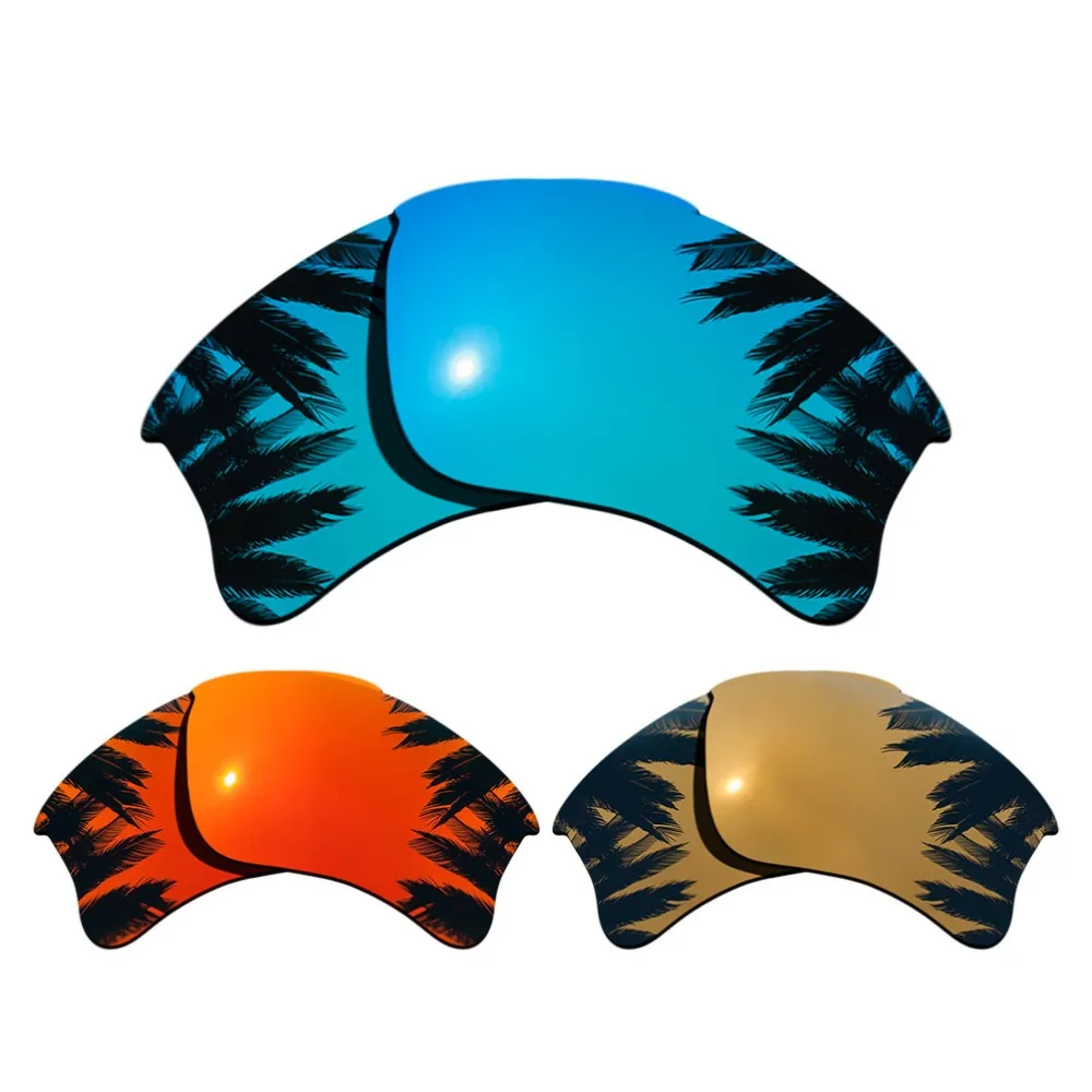 

(Bronze Gold+Blue+Orange Red Mirrored Coating)3-Pairs Polarized Replacement Lenses for Flak Jacket XLJ 100% UVA & UVB Protection