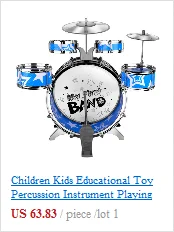 Комплект из 3 предметов, детский барабанный набор, детский набор, ударные инструменты для джаза, ударный музыкальный инструмент, Игрушки для развития мудрости