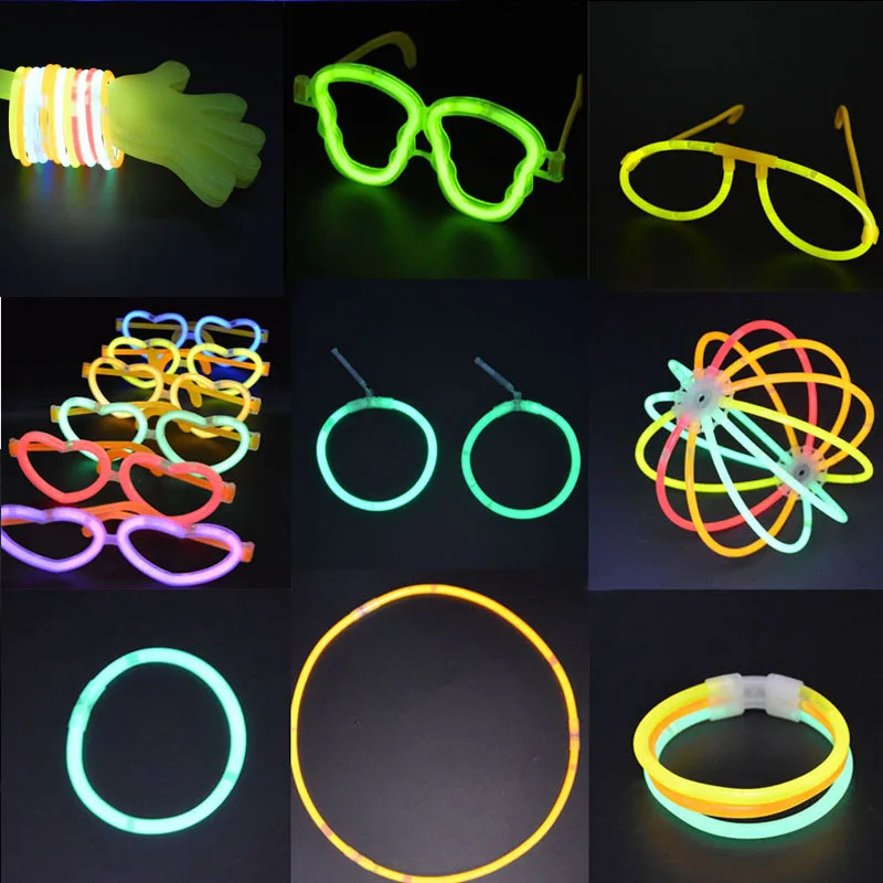 

NEON LUMINOUS GLOW STICKS EYE GLASSES EARRINGS NECKLACE WRISTBAND HEADBAND WEDDING PARTY CONCERT CLUB Christmas Navidad