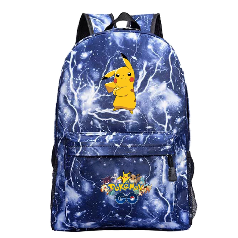 Милый рюкзак Pokemon, холст, Пикачу, для мальчиков и девочек, подростков, школьные сумки, рюкзак на плечо, унисекс, дорожная сумка