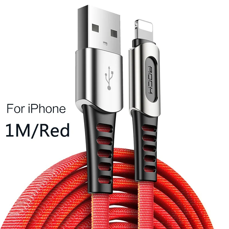 ROCK 3в1 USB кабель для iPhone XS MAX XR X 8 7 6 кабель Micro usb type C кабель для samsung S10 S9 Быстрая зарядка 3.6A шнур зарядного устройства - Цвет: Red for iPhone