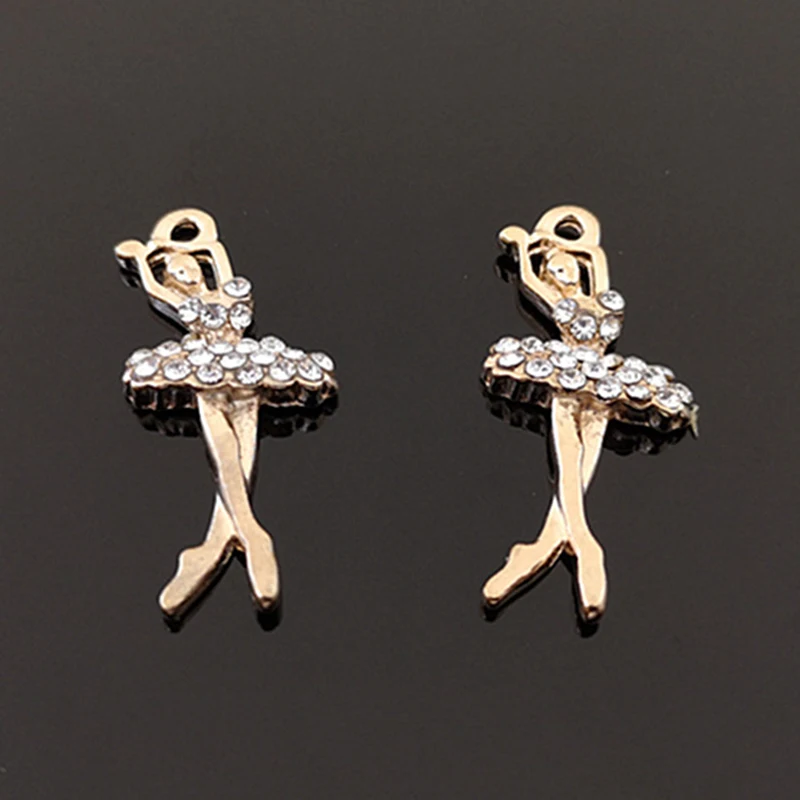 

2018New 100Pcs Rhinestone Dancing Girl Buttons for DIY Necklaces and earrings Pendants or Hair accessories HZ386