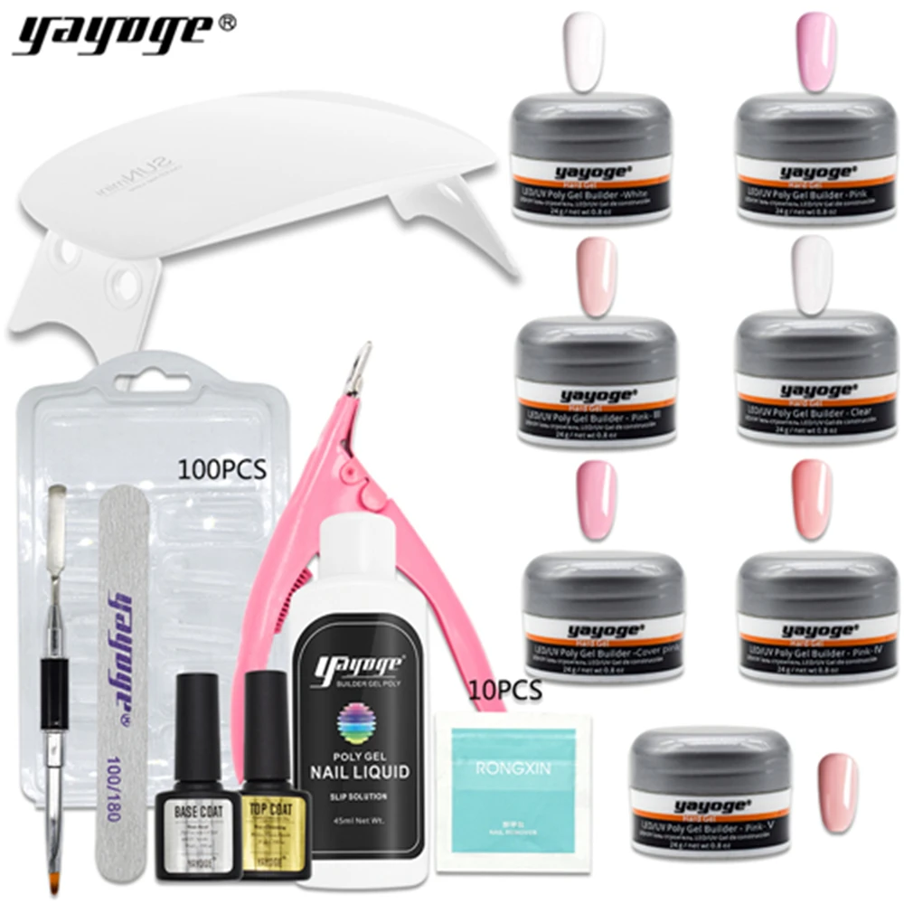 

Yayoge 24ml Builder Poly Gel Nail Polish Art Varnish 24ml 8 Colors Quick Building Tip Finger UV Led Gel for Nails Extension Glue