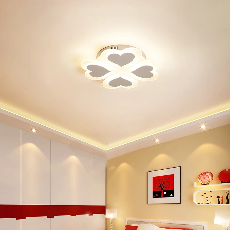 

Bedroom lights warm and romantic Simple and modern led ceiling lamp wedding room creative personality children's room love heart