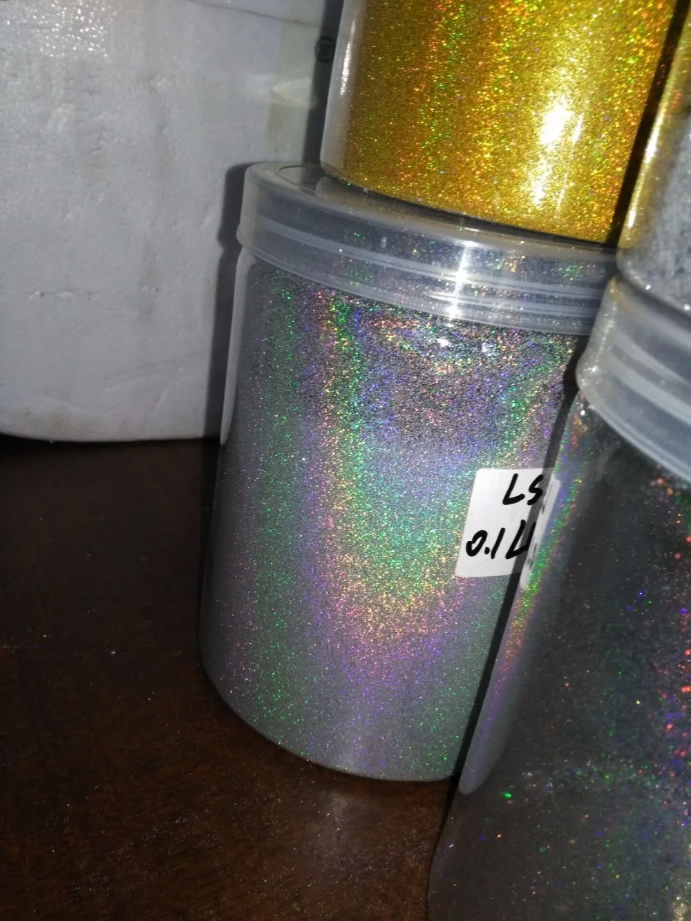 0,1 мм(004 дюйма)-голографический лазер серебряное Золото Блестящий ультра тонкий блеск для ногтей пылезащитный порошок для украшения лака, 50 г