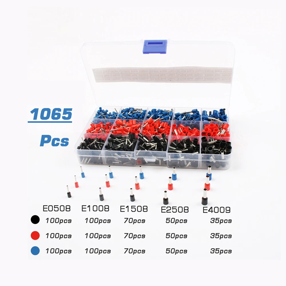 Стиль 3 вида цветов 22~ 12AWG 1065 шт./компл. провода Медь обжимной соединитель изолированный провод контактный Конец Терминал обжимной cooper наконечники