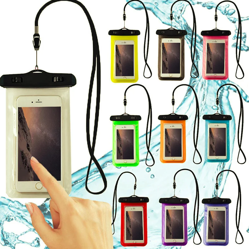 

Solid Color Swimming Bags Waterproof Bag Dry Bag PVC Luminous Underwater Pouch Phone Case Universal All Models 3.5 Inch -6 Inch