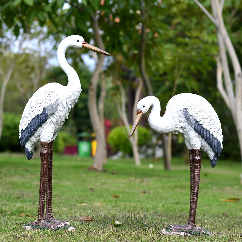 Garden pond garden sculpture garden ornaments simulation animal bird