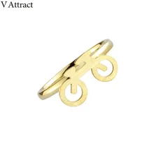 V Atraer Vintage Fresco Bicicleta Biker Anillos Para Las Mujeres Y Los Hombres de Acero Inoxidable de Oro Rosa Dedo Femme Prty Joyería Accessoriess