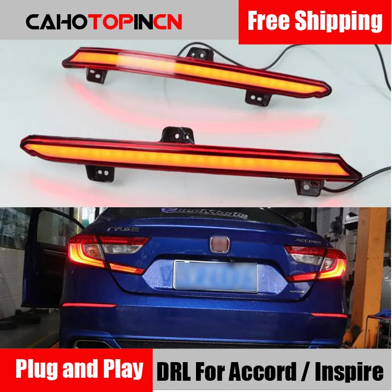 

Rear Fog Lamp For Honda Accord Inspire 2018 2019 Car LED Rear Bumper Brake Light Dynamic Turn Signal Reflector