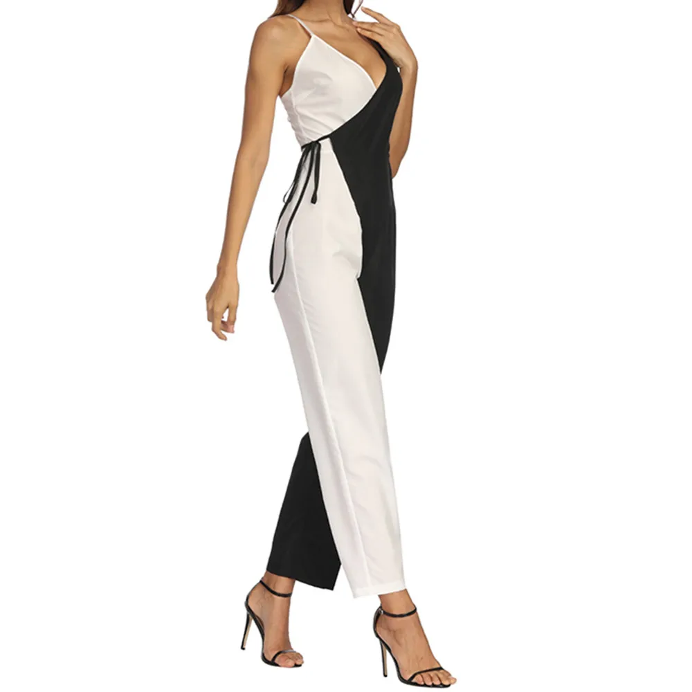 Womail ارتداءها المرأة الصيف الأزياء السببية اللون مطابقة أكمام بذلة Clubwear واسعة الساق Playsuit 2019 دروبشيب M5 Womail ارتداءها المرأة الصيف الأزياء السببية اللون مطابقة أكمام بذلة Clubwear واسعة الساق Playsuit 2019 دروبشيب M5