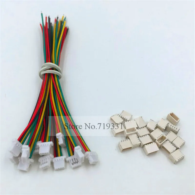 10 Sets Mini Micro Sh 1.0 Jst 4-Pin Connector Plug Male With 100mm Cable & Female