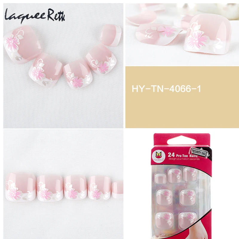 Professional French Fake Nails Toe Tips french artificial nails kit 24