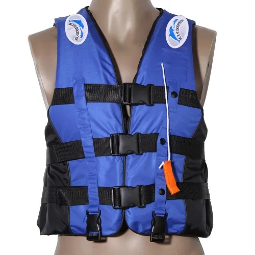Полиэстеровый спасательный жилет для взрослых, куртка для плавания, катания на лодках, лыжного серфинга, спасательный жилет с свистком, спортивная мужская куртка - Цвет: blue