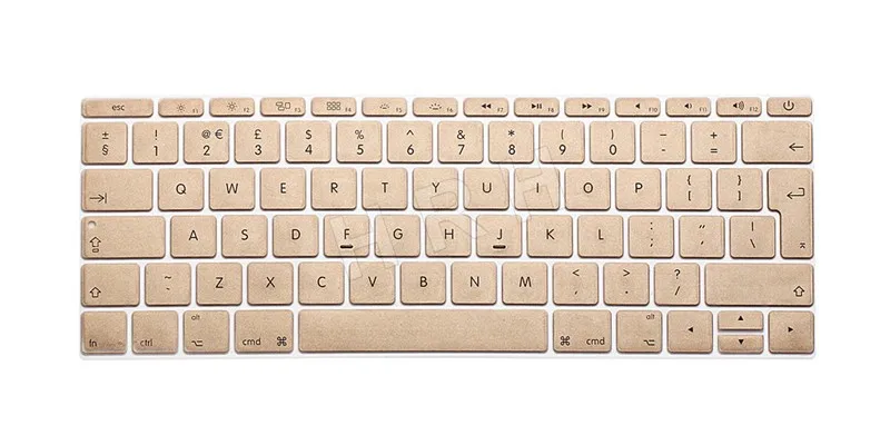 Английский Великобритания ЕВРО силиконовый чехол для клавиатуры кожи для нового Macbook 12 дюймов A1534 с дисплеем retina( новейшая версия) Европейский - Цвет: Gold