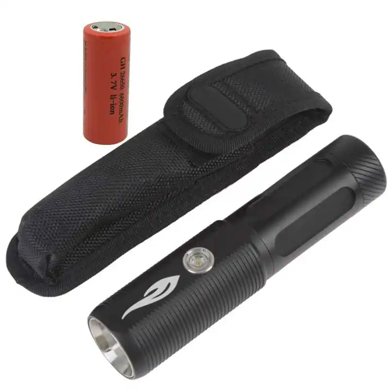 

1200LM XM-L2 LED Rechargable Flashlight Torch Flash Light Support USB Output as Powerbank + 4000mAh 26650 Battery